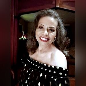 GOLD DOT PRINT OFF-THE-SHOULDER CHIFFON BLOUSE